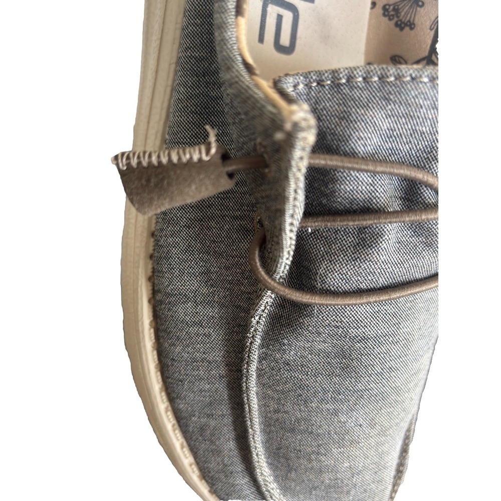 Hey Dude Wendy Stretch Steppa Grey Chambray Slip On Loafers Shoes Womens 8 - Picture 8 of 13
